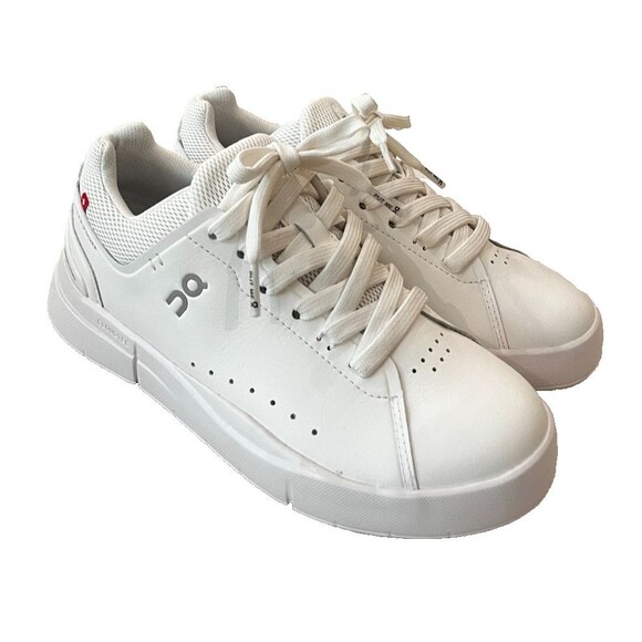 Womens On The Roger Advantage 2 All White sz W 5.5 NEW Leather PWL 014 Sneaker - Picture 1 of 13